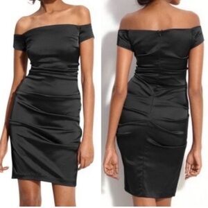 Betsy & Adam Off the Shoulder Ruched mini‎ dress size4